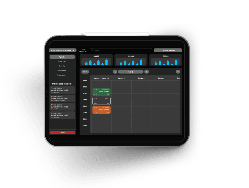Tablet Mockup with CSport App